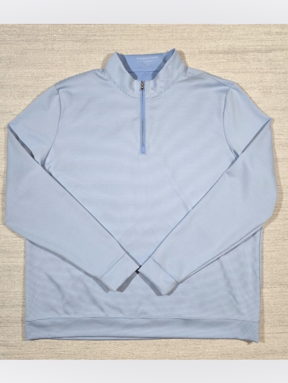 Holderness & Bourne Sherwood 1/4 Zip Mens XXL Blue Striped Performance Pullover
